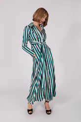 Long Striped Earth Dress